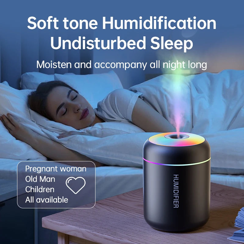 180ML Luxe Mini Aroma Diffuser – USB Ultrasonic Humidifier with Ambient LED for Car, Home & Bedroom Wellness