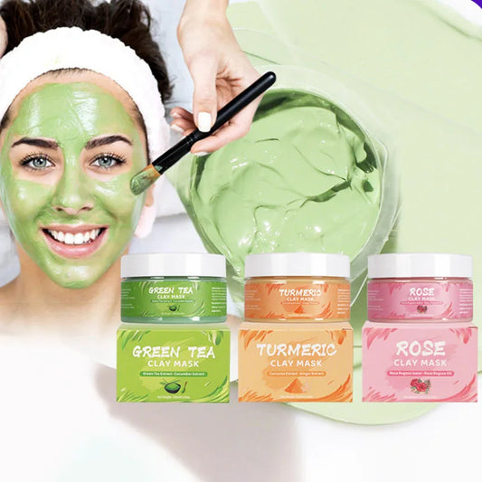 Clay Face Mask – Rose, Green Tea, Avocado & Turmeric Variants