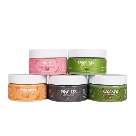 Clay Face Mask – Rose, Green Tea, Avocado & Turmeric Variants