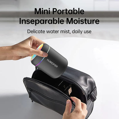 180ML Luxe Mini Aroma Diffuser – USB Ultrasonic Humidifier with Ambient LED for Car, Home & Bedroom Wellness